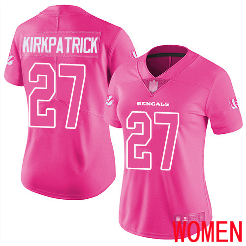 Cincinnati Bengals Limited Pink Women Dre Kirkpatrick Jersey NFL Footballl #27 Rush Fashion->youth nfl jersey->Youth Jersey